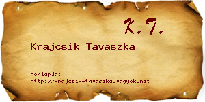 Krajcsik Tavaszka névjegykártya